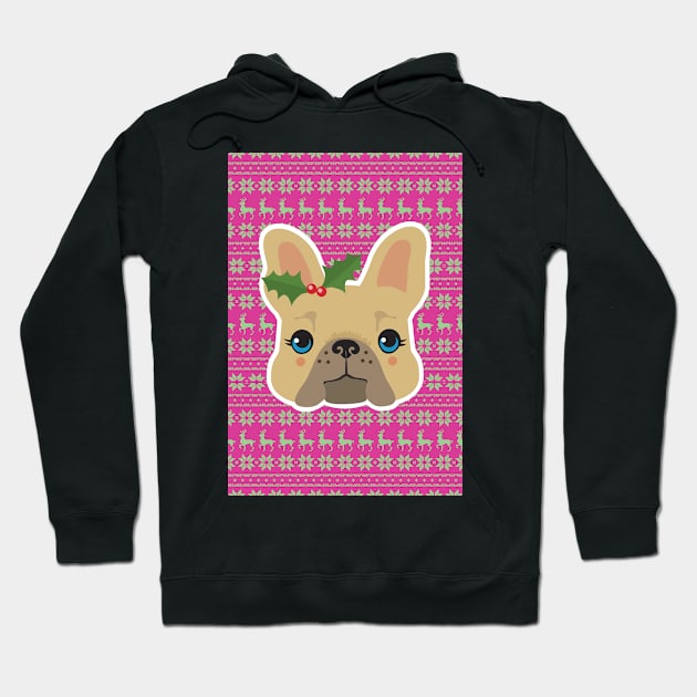 Josephine the Christmas French Bulldog Hoodie by giddyaunt